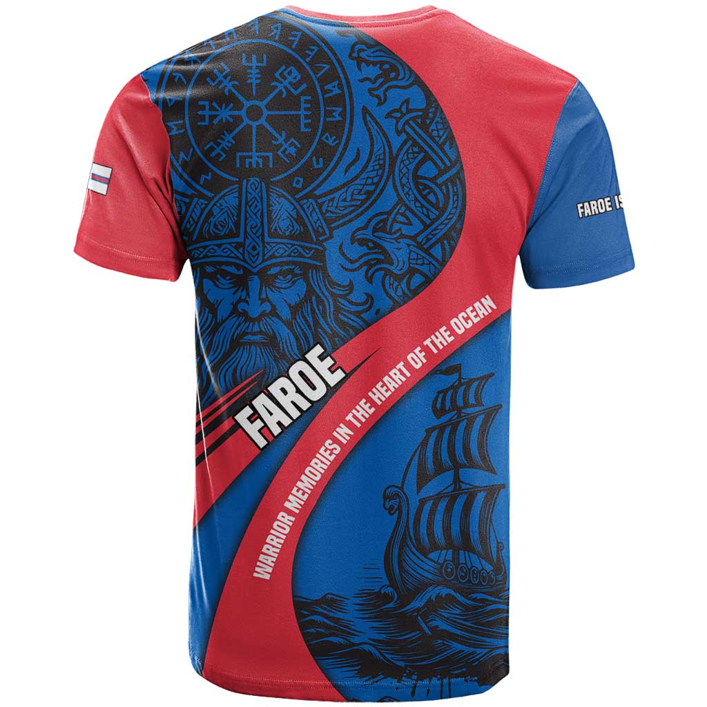 Faroe Islands T Shirt with Viking Warrior and Longship Design - Wonder Print Shop