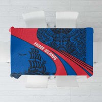 Faroe Islands Tablecloth with Viking Warrior and Longship Design - Wonder Print Shop