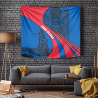Faroe Islands Tapestry with Viking Warrior and Longship Design - Wonder Print Shop