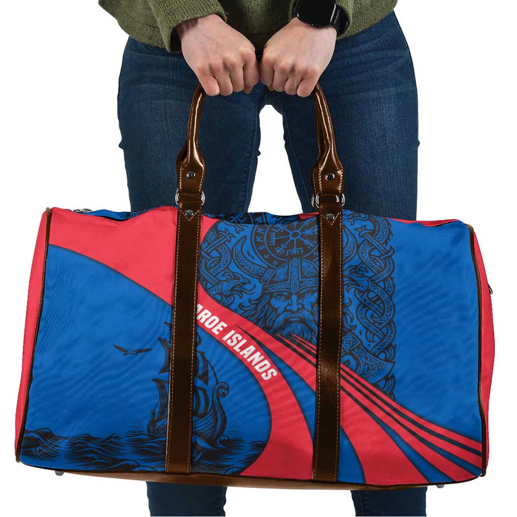 Faroe Islands Travel Bag with Viking Warrior and Longship Design - Wonder Print Shop