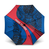 Faroe Islands Umbrella with Viking Warrior and Longship Design - Wonder Print Shop