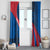 Faroe Islands Window Curtain with Viking Warrior and Longship Design - Wonder Print Shop