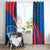 Faroe Islands Window Curtain with Viking Warrior and Longship Design - Wonder Print Shop