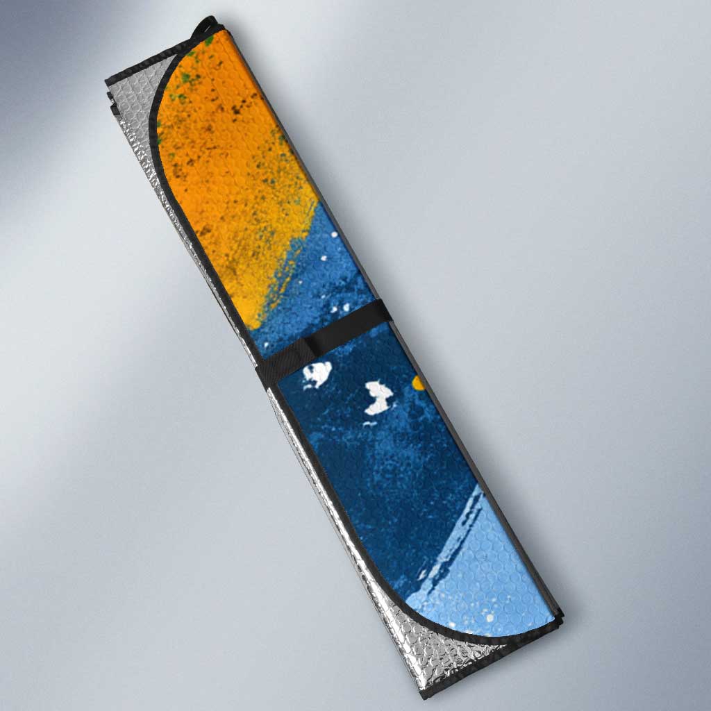 United States Virgin Islands Auto Sun Shade with Blue Yellow Eagle Design and Government Seal - Wonder Print Shop