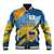 United States Virgin Islands Baseball Jacket with Blue Yellow Eagle Design and Government Seal - Wonder Print Shop