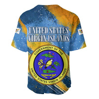 United States Virgin Islands Baseball Jersey with Blue Yellow Eagle Design and Government Seal - Wonder Print Shop