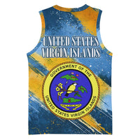 United States Virgin Islands Basketball Jersey with Blue Yellow Eagle Design and Government Seal - Wonder Print Shop