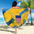 United States Virgin Islands Beach Blanket with Blue Yellow Eagle Design and Government Seal - Wonder Print Shop