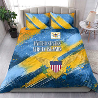 United States Virgin Islands Bedding Set with Blue Yellow Eagle Design and Government Seal - Wonder Print Shop