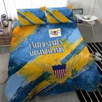 United States Virgin Islands Bedding Set with Blue Yellow Eagle Design and Government Seal - Wonder Print Shop