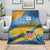 United States Virgin Islands Blanket with Blue Yellow Eagle Design and Government Seal - Wonder Print Shop
