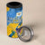 United States Virgin Islands 4 in 1 Can Cooler Tumbler with Blue Yellow Eagle Design and Government Seal - Wonder Print Shop