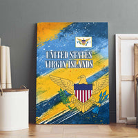 United States Virgin Islands Canvas Wall Art with Blue Yellow Eagle Design and Government Seal - Wonder Print Shop
