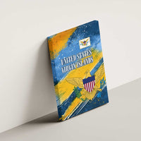United States Virgin Islands Canvas Wall Art with Blue Yellow Eagle Design and Government Seal - Wonder Print Shop
