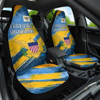 United States Virgin Islands Car Seat Cover with Blue Yellow Eagle Design and Government Seal - Wonder Print Shop