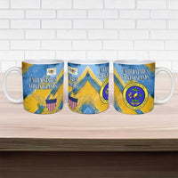 United States Virgin Islands Ceramic Mug with Blue Yellow Eagle Design and Government Seal - Wonder Print Shop