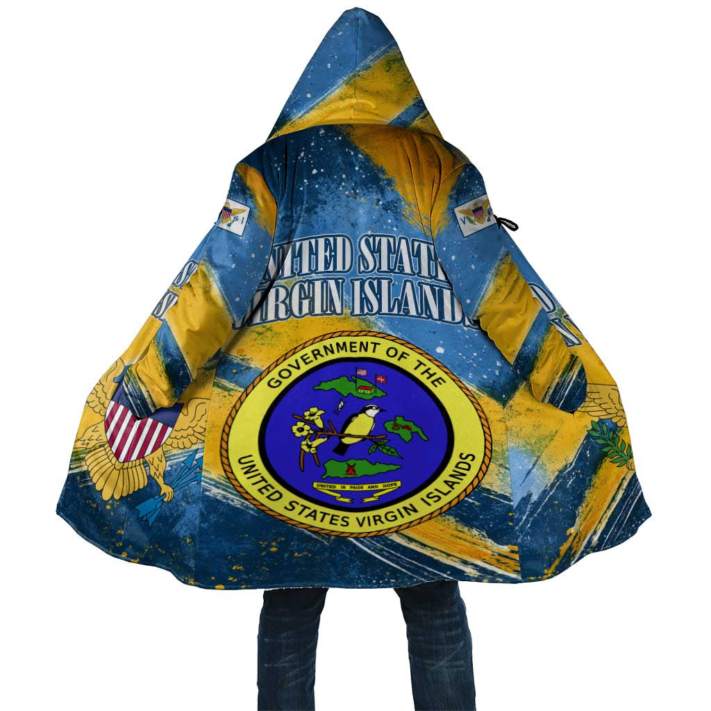 United States Virgin Islands Cloak with Blue Yellow Eagle Design and Government Seal - Wonder Print Shop