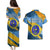United States Virgin Islands Couples Matching Puletasi and Hawaiian Shirt with Blue Yellow Eagle Design and Government Seal - Wonder Print Shop