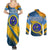 United States Virgin Islands Couples Matching Summer Maxi Dress and Long Sleeve Button Shirt with Blue Yellow Eagle Design and Government Seal - Wonder Print Shop