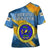 United States Virgin Islands Cross Shoulder Shirt with Blue Yellow Eagle Design and Government Seal - Wonder Print Shop