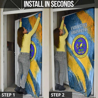 United States Virgin Islands Door Cover with Blue Yellow Eagle Design and Government Seal - Wonder Print Shop