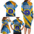 United States Virgin Islands Family Matching Long Sleeve Bodycon Dress and Hawaiian Shirt with Blue Yellow Eagle Design and Government Seal - Wonder Print Shop