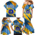 United States Virgin Islands Family Matching Mermaid Dress and Hawaiian Shirt with Blue Yellow Eagle Design and Government Seal - Wonder Print Shop