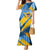 United States Virgin Islands Family Matching Mermaid Dress and Hawaiian Shirt with Blue Yellow Eagle Design and Government Seal - Wonder Print Shop
