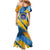 United States Virgin Islands Family Matching Mermaid Dress and Hawaiian Shirt with Blue Yellow Eagle Design and Government Seal - Wonder Print Shop