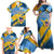 United States Virgin Islands Family Matching Off Shoulder Maxi Dress and Hawaiian Shirt with Blue Yellow Eagle Design and Government Seal - Wonder Print Shop