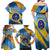 United States Virgin Islands Family Matching Off Shoulder Maxi Dress and Hawaiian Shirt with Blue Yellow Eagle Design and Government Seal - Wonder Print Shop