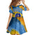 United States Virgin Islands Family Matching Off Shoulder Short Dress and Hawaiian Shirt with Blue Yellow Eagle Design and Government Seal - Wonder Print Shop