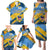 United States Virgin Islands Family Matching Puletasi and Hawaiian Shirt with Blue Yellow Eagle Design and Government Seal - Wonder Print Shop