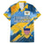 United States Virgin Islands Family Matching Summer Maxi Dress and Hawaiian Shirt with Blue Yellow Eagle Design and Government Seal - Wonder Print Shop