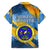 United States Virgin Islands Family Matching Summer Maxi Dress and Hawaiian Shirt with Blue Yellow Eagle Design and Government Seal - Wonder Print Shop