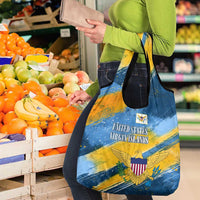 United States Virgin Islands Grocery Bag with Blue Yellow Eagle Design and Government Seal - Wonder Print Shop