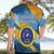 United States Virgin Islands Hawaiian Shirt with Blue Yellow Eagle Design and Government Seal - Wonder Print Shop
