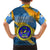 United States Virgin Islands Kid Hawaiian Shirt with Blue Yellow Eagle Design and Government Seal - Wonder Print Shop
