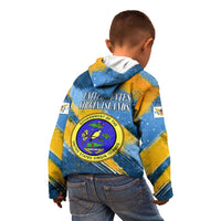 United States Virgin Islands Kid Hoodie with Blue Yellow Eagle Design and Government Seal - Wonder Print Shop