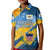 United States Virgin Islands Kid Polo Shirt with Blue Yellow Eagle Design and Government Seal - Wonder Print Shop
