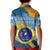 United States Virgin Islands Kid Polo Shirt with Blue Yellow Eagle Design and Government Seal - Wonder Print Shop