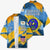 United States Virgin Islands Kimono with Blue Yellow Eagle Design and Government Seal - Wonder Print Shop