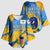 United States Virgin Islands Kimono Sleeve Blouse with Blue Yellow Eagle Design and Government Seal - Wonder Print Shop