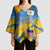 United States Virgin Islands Kimono Sleeve Blouse with Blue Yellow Eagle Design and Government Seal - Wonder Print Shop