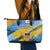 United States Virgin Islands Leather Tote Bag with Blue Yellow Eagle Design and Government Seal - Wonder Print Shop
