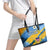 United States Virgin Islands Leather Tote Bag with Blue Yellow Eagle Design and Government Seal - Wonder Print Shop