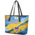 United States Virgin Islands Leather Tote Bag with Blue Yellow Eagle Design and Government Seal - Wonder Print Shop