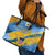 United States Virgin Islands Leather Tote Bag with Blue Yellow Eagle Design and Government Seal - Wonder Print Shop