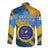 United States Virgin Islands Long Sleeve Button Shirt with Blue Yellow Eagle Design and Government Seal - Wonder Print Shop