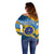 United States Virgin Islands Off Shoulder Sweater with Blue Yellow Eagle Design and Government Seal - Wonder Print Shop